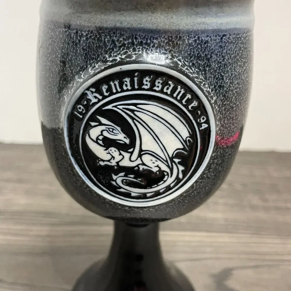 Vintage Renaissance Festival Goblet Mug Dragon Emblem 1994